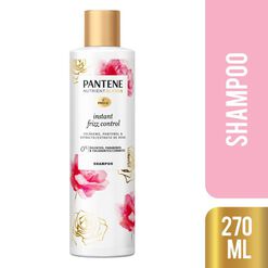 Shampoo Pantene Nutrient Blends Control De Frizz Instantáneo Colágeno, Pantenol & De Rosa 270 Ml
