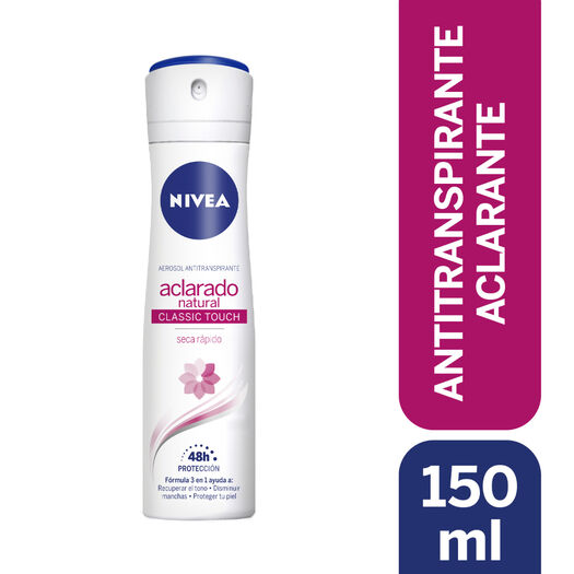 DESODORANTE SPRAY NIVEA ACLARADO NATURAL CLASSIC TOUCH 150ML, , large image number 0