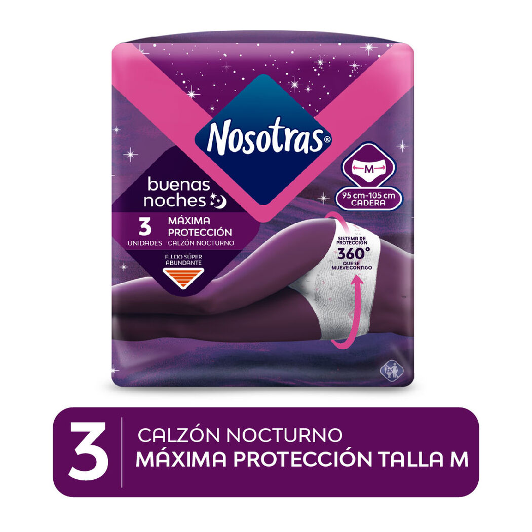 Calzon Nocturno Nosotras Talla M 3Un, , large image number 0