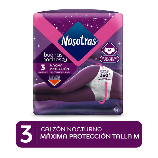 Calzon Nocturno Nosotras Talla M 3Un, , large image number 0