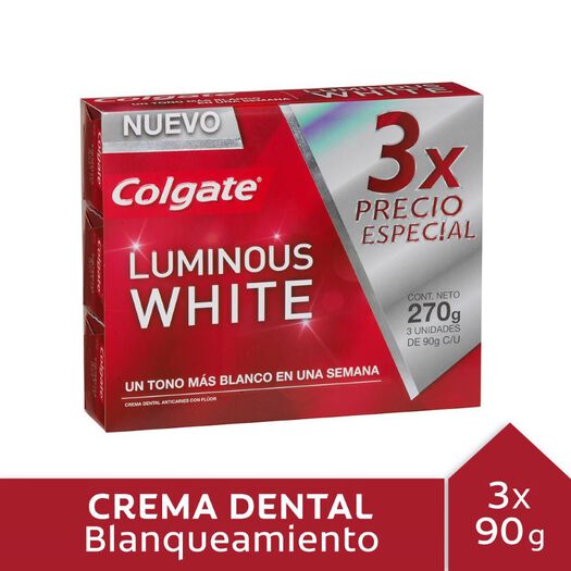 Colgate Pack Pasta Dental Luminous White x 1 Pack, , large image number 0