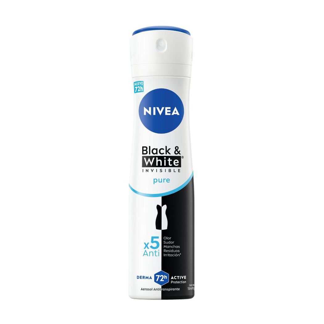 Desodorante Nivea Spray Invisible Black & White Pure 150 mL, , large image number 1