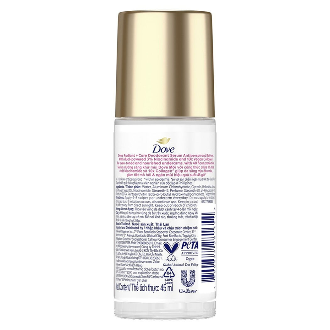 Dove Desodorante Serum Roll-on Niacinamida + Vegan Collagen 45ml, , large image number 3