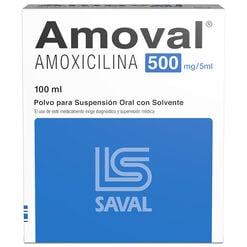 Amoval 500 mg/5 mL x 100 mL Polvo Para Suspensión Oral Con Solvente