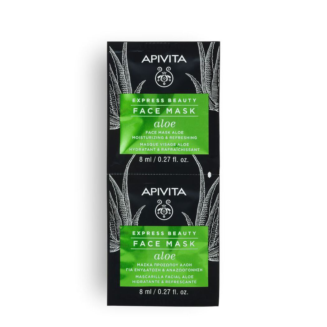 Mascarilla Hidratante con Aloe de rostro 2x8ml Apivita, , large image number 0