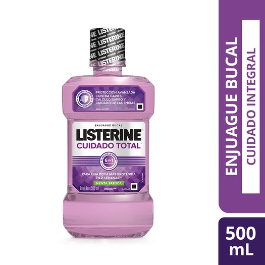 Enjuague Bucal Listerine Cuidado Total Menta Fresca 500 mL, , large image number 0
