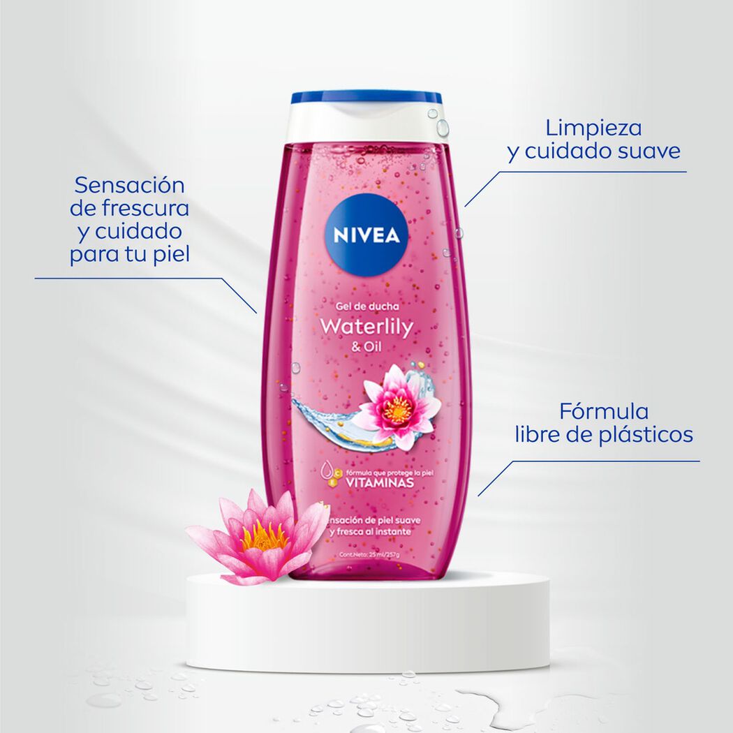 Gel de Ducha Nivea Waterlily 250 ml, , large image number 1