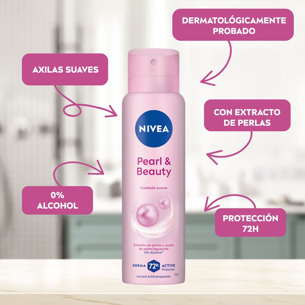 Desodorante en Spray Nivea Pearl & Beauty 150 ml, , large image number 1