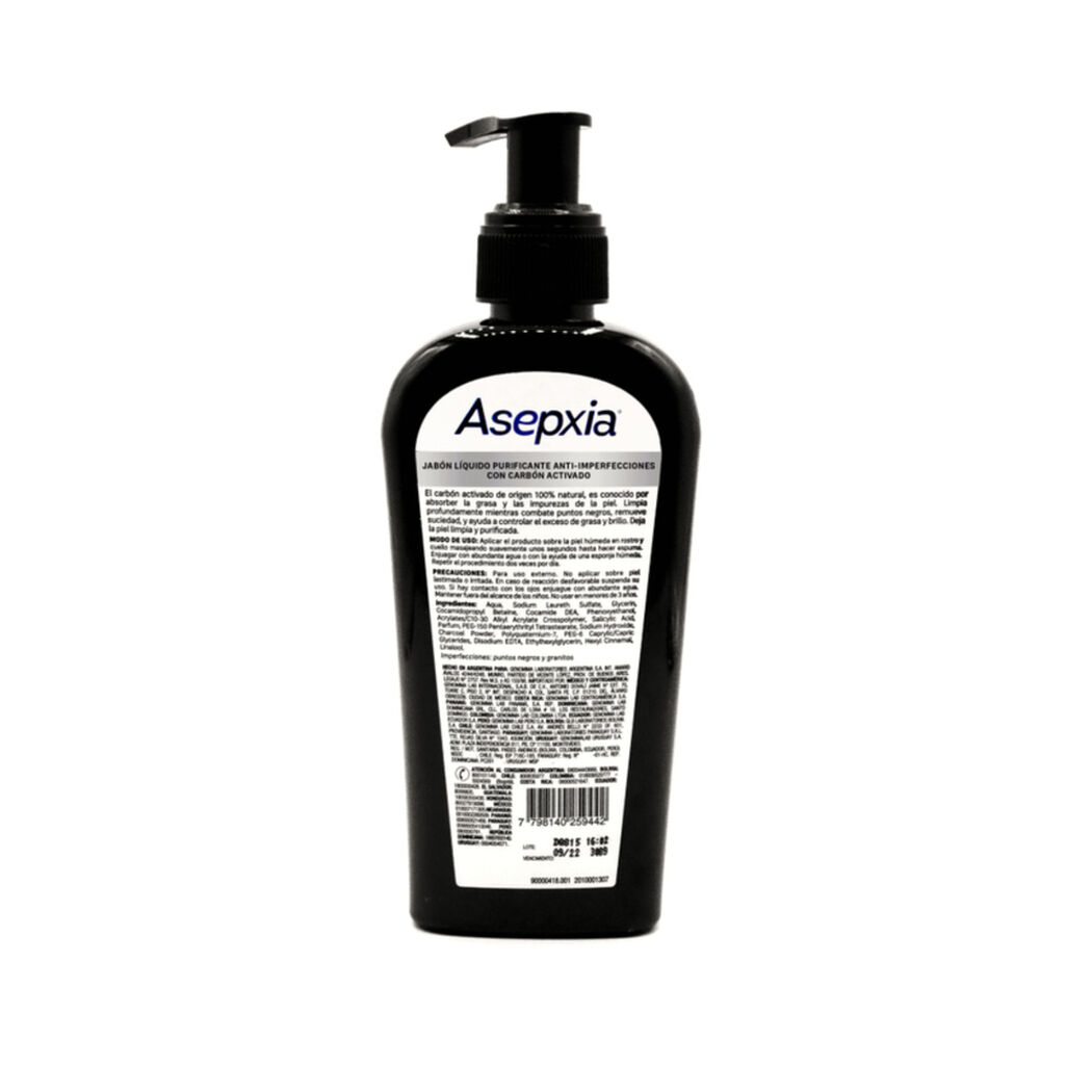 Asepxia Jabón Líquido Purificante Carbón Detox 200 Ml, , large image number 1