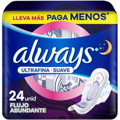 Toalla Higiénica Always Ultrafina Suave 24 un