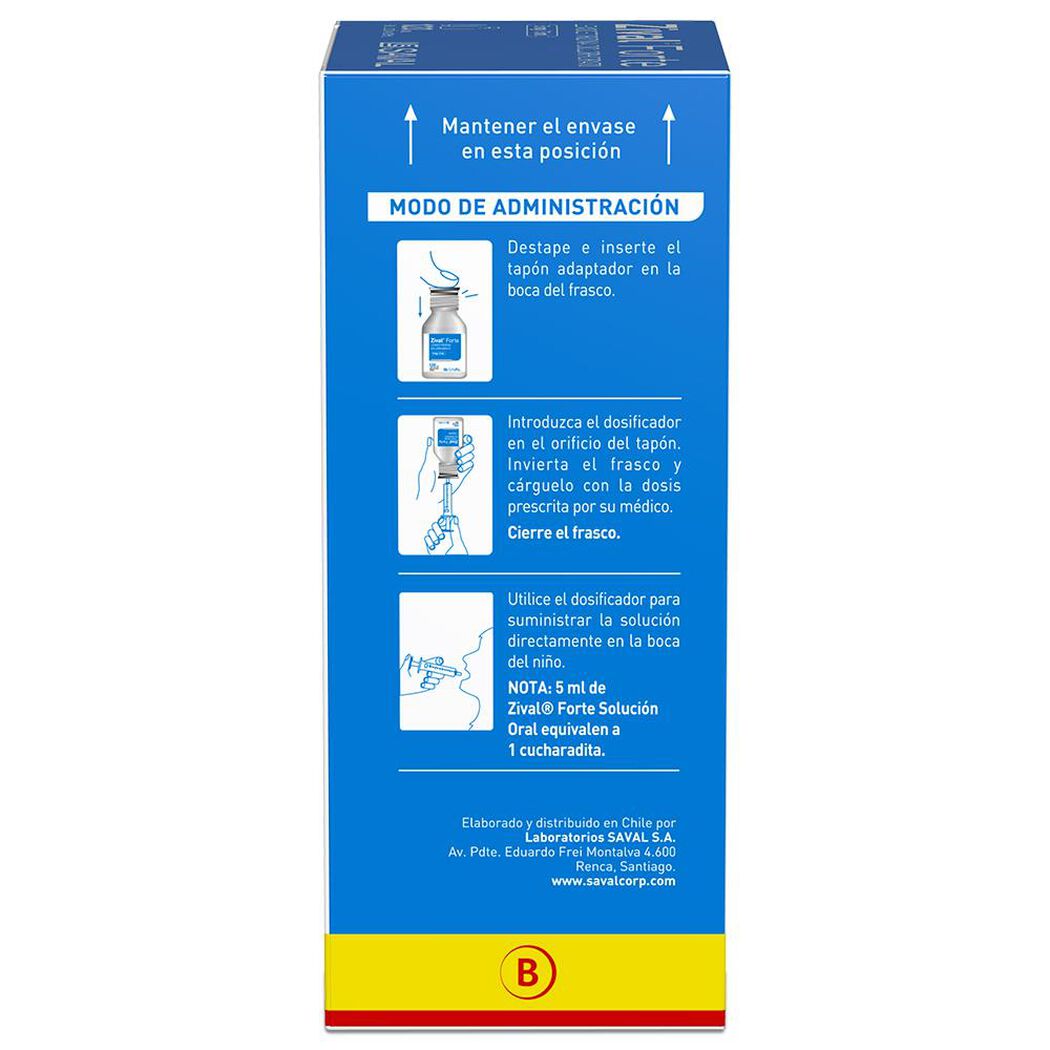ZIVAL FORTE JARABE Levocetirizina Diclorhidrato 5 mg 120 ml, , large image number 3