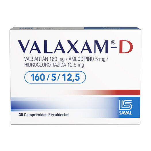 Valaxam-D 160 mg/5 mg/12.5 mg x 30 Comprimidos Recubiertos, , large image number 0