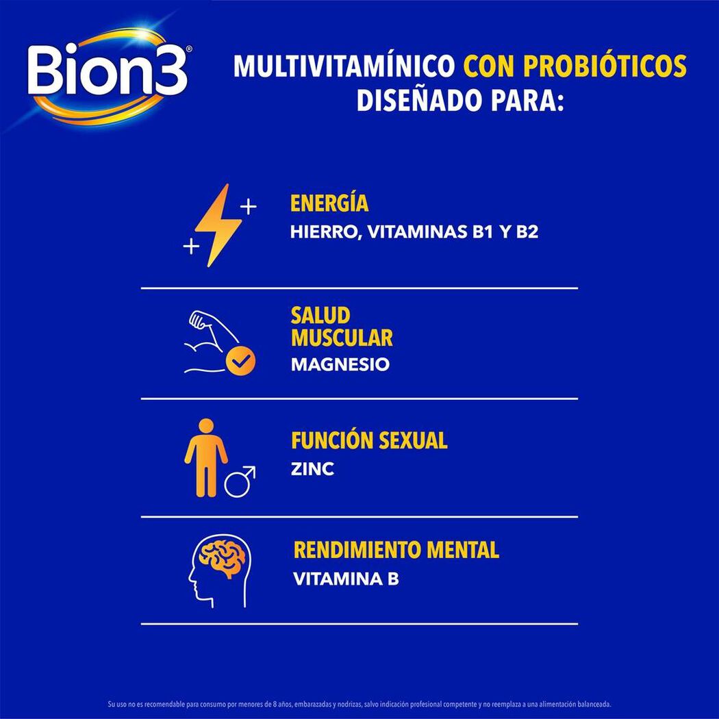 Bion 3 Hombre 30 Comprimidos Recubiertos, , large image number 4