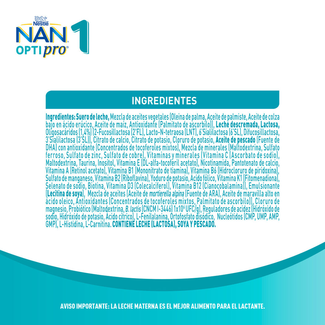 F&oacute;rmula Infantil Nan 1 Optipro Hmo 800 g, , large image number 4
