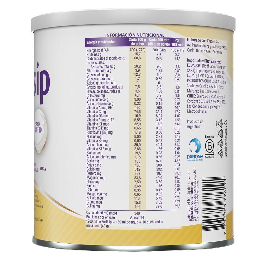 Fortsip Sabor Neutro 700 gr, , large image number 2