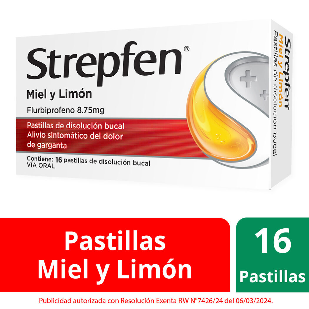 Strepfen Miel y Limón 16 Pastillas, , large image number 0