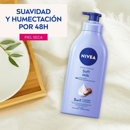 CREMA CORPORAL NIVEA SOFT MILK PIEL SECA 1000ML, , large image number 2