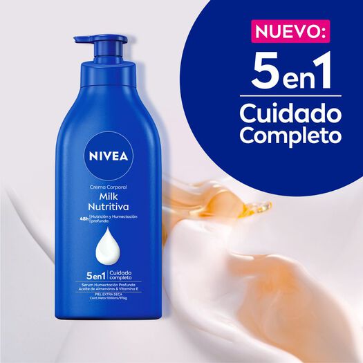 CREMA CORPORAL NIVEA MILK NUTRITIVA PIEL EXTRA SECA 1000ML, , large image number 4