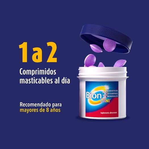 Bion3 Mini con Vitaminas, Minerales y Probióticos 30 Comprimido Masticable, , large image number 1