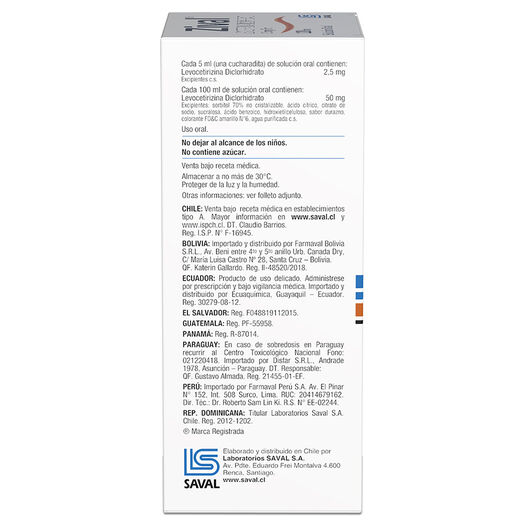 ZIVAL JARABE Levocetirizina Diclorhidrato 2,5 mg 120 ml, , large image number 1