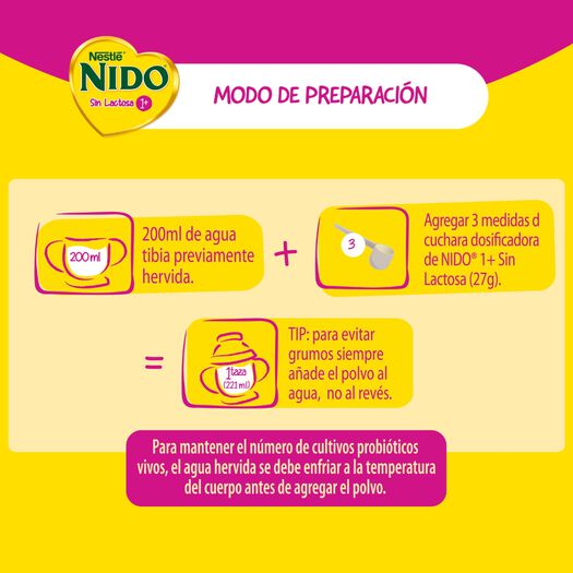 Fórmula Láctea Nido Etapa 1+ Sin Lactosa 1560g , , large image number 3