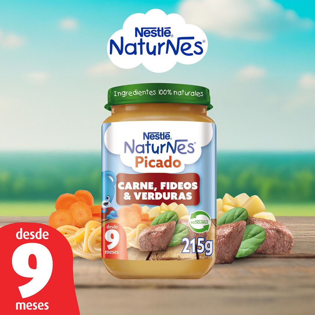 Picado Nestle Carne, Fideos y Verdura Frasco 9+ Meses 215 g, , large image number 1