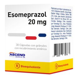 Esomeprazol 20 mg x 30 Cápsulas con Gránulos con Recubrimiento Entérico ASCEND