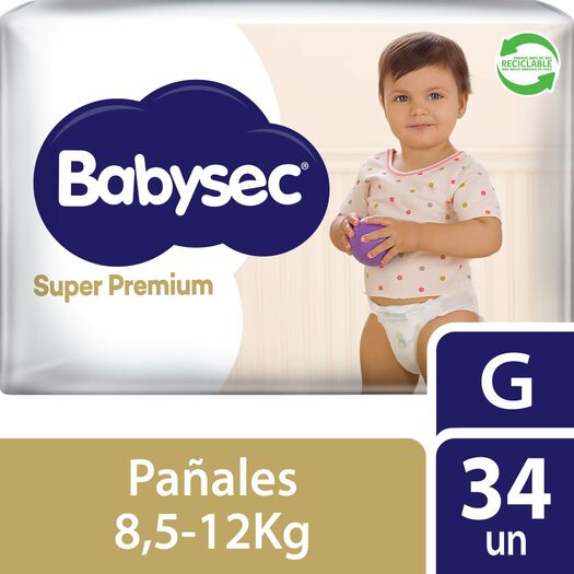 Pañal babysec super premium Grande 34 Unidades, , large image number 0