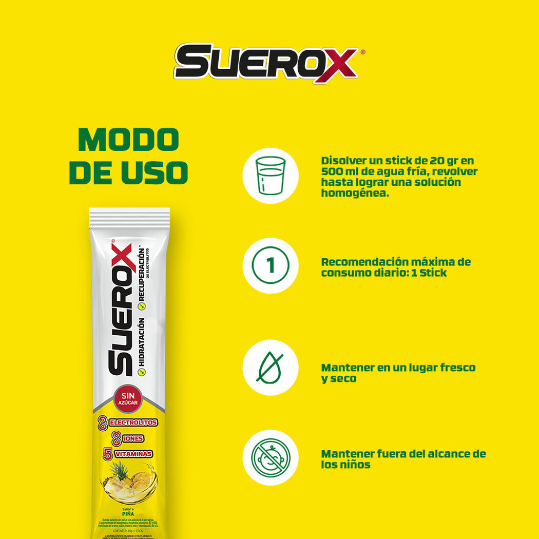 Suerox Polvo Ar&aacute;ndano Pi&ntilde;a Pack 4 Unidades de 80gr, , large image number 3