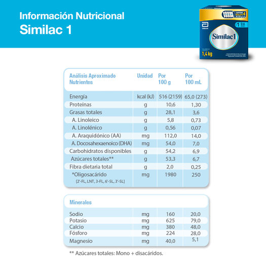 Fórmula Infantil Similac 1 1400 g, , large image number 1