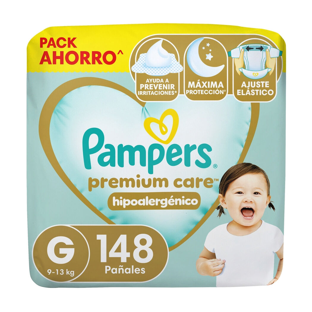 Pa&ntilde;ales Pampers Premium Care Hipoalerg&eacute;nico G 148 un, , large image number 0