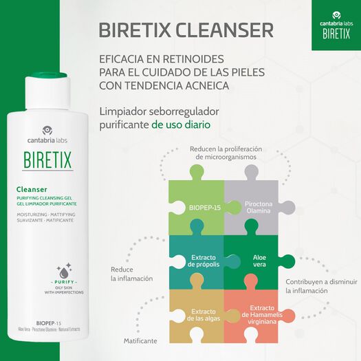 Biretix Cleanser Gel Limpiador Purificante, , large image number 1