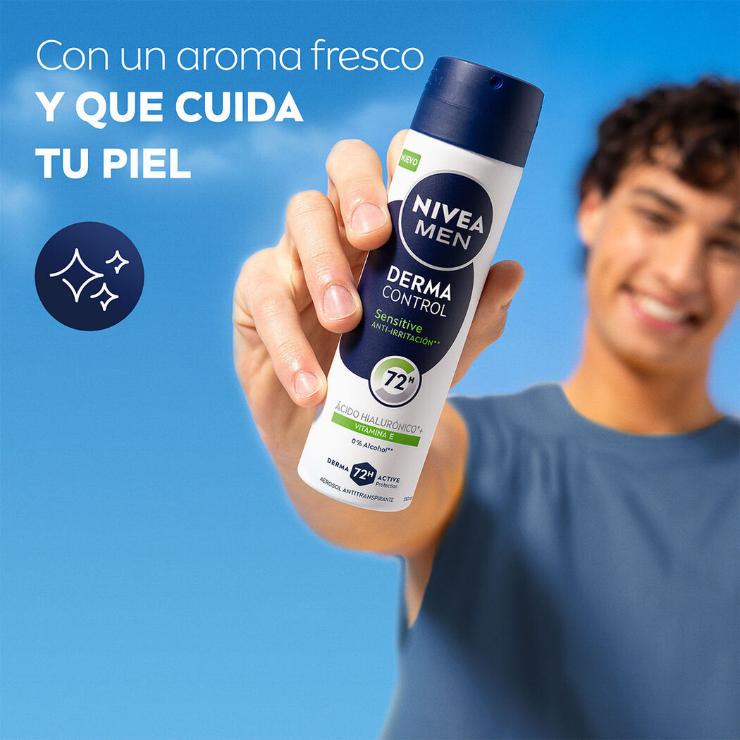 NIVEA Men Derma Control Sensitive Antitranspirante Aerosol 150 ml, , large image number 3