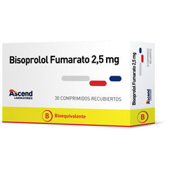 Bisoprolol 2.5 mg Caja 30 Comp. Recubiertos ASCEND