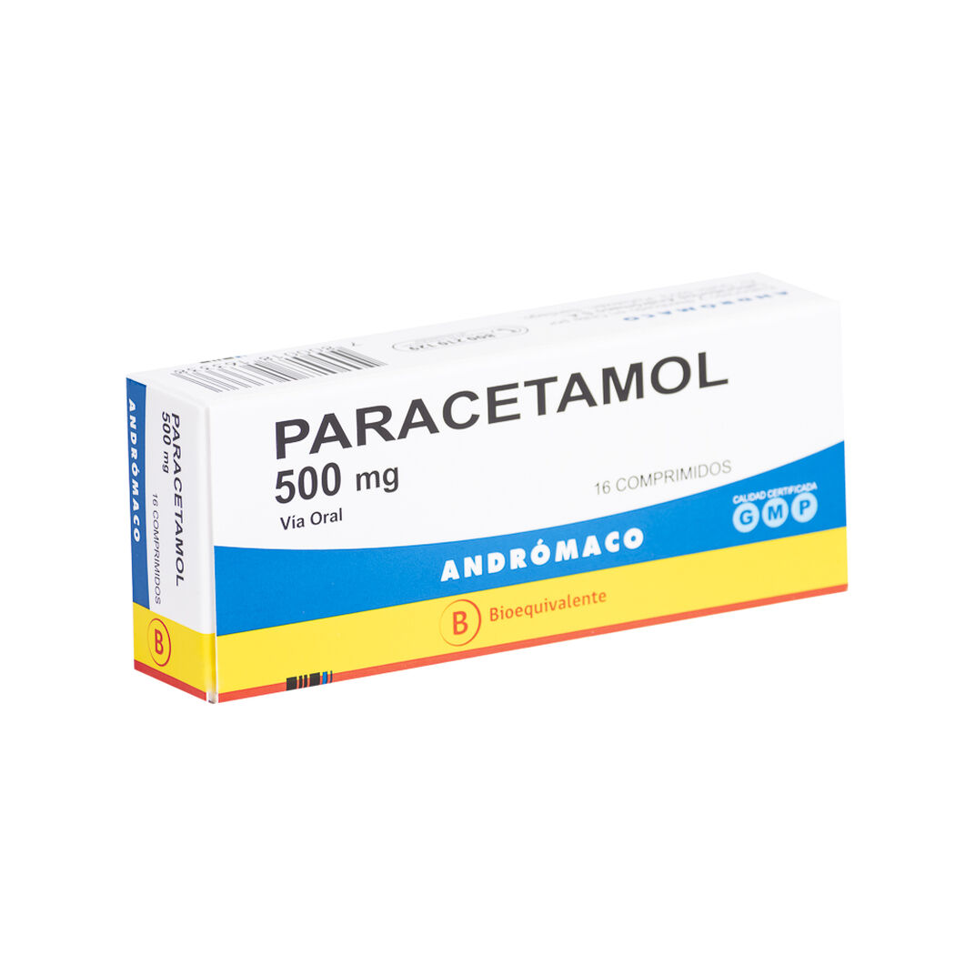 Paracetamol 500mg. Caja 16 Comp.Ad., , large image number 0