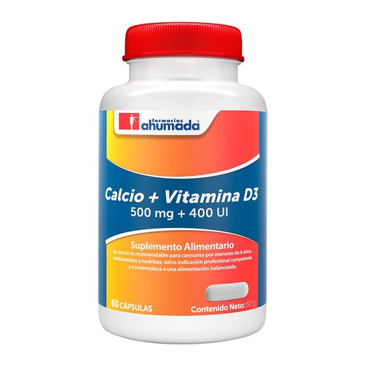 Calcio 500 + Vitamina D 400 Ui 60 Cápsulas, , large image number 0