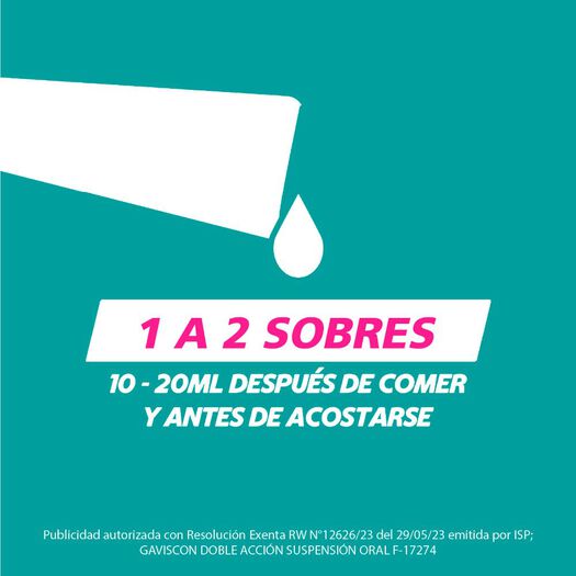 Gaviscon Suspensión Oral Sachet Doble Acción 10 ml x 12, , large image number 2