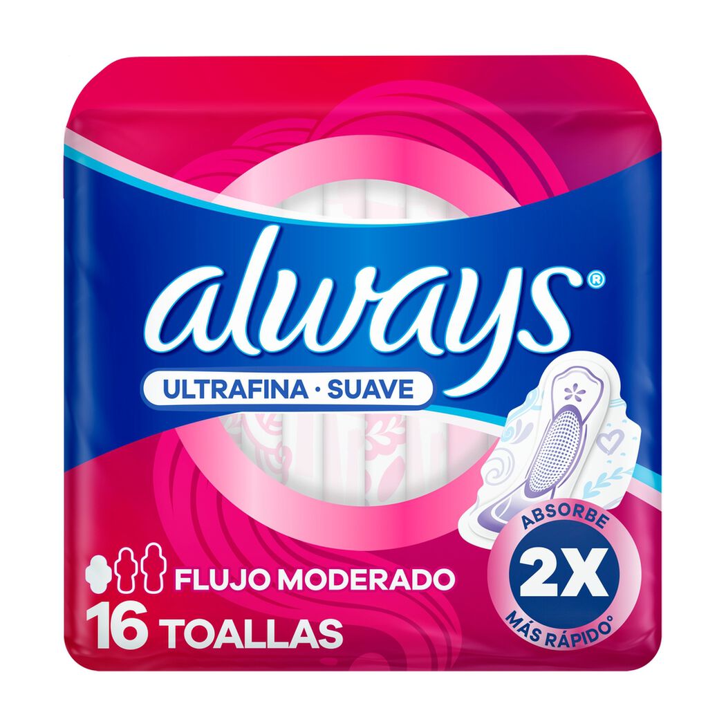 Toalla Higi&eacute;nica Always Ultrafina Suave 16 un, , large image number 0