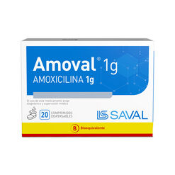 AMOVAL Amoxicilina 1 g 20 comprimidos