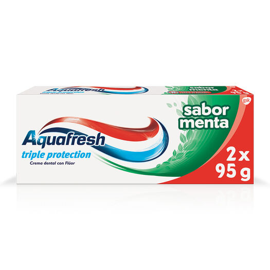 Pack Aquafresh Sabor Menta 2x 95gr, , large image number 1