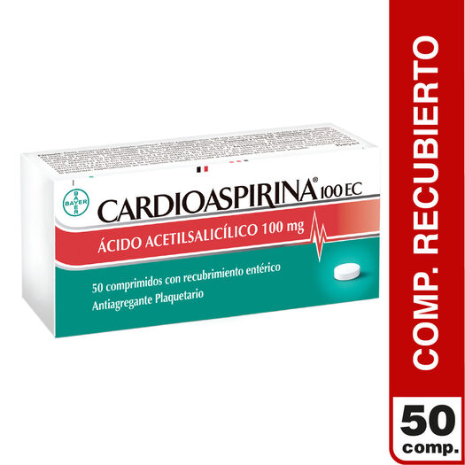 Cardioaspirina EC 100 mg x 50 Comprimidos Con Recubrimiento Entérico, , large image number 1