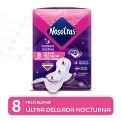 Toalla Higiénica Nosotras Buenas Noches Ultra Delgada Nocturna 8 un