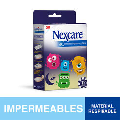 Nexcare¿ Parche Infantiles Impermeables Monstruos, 12 un. Tamaño único