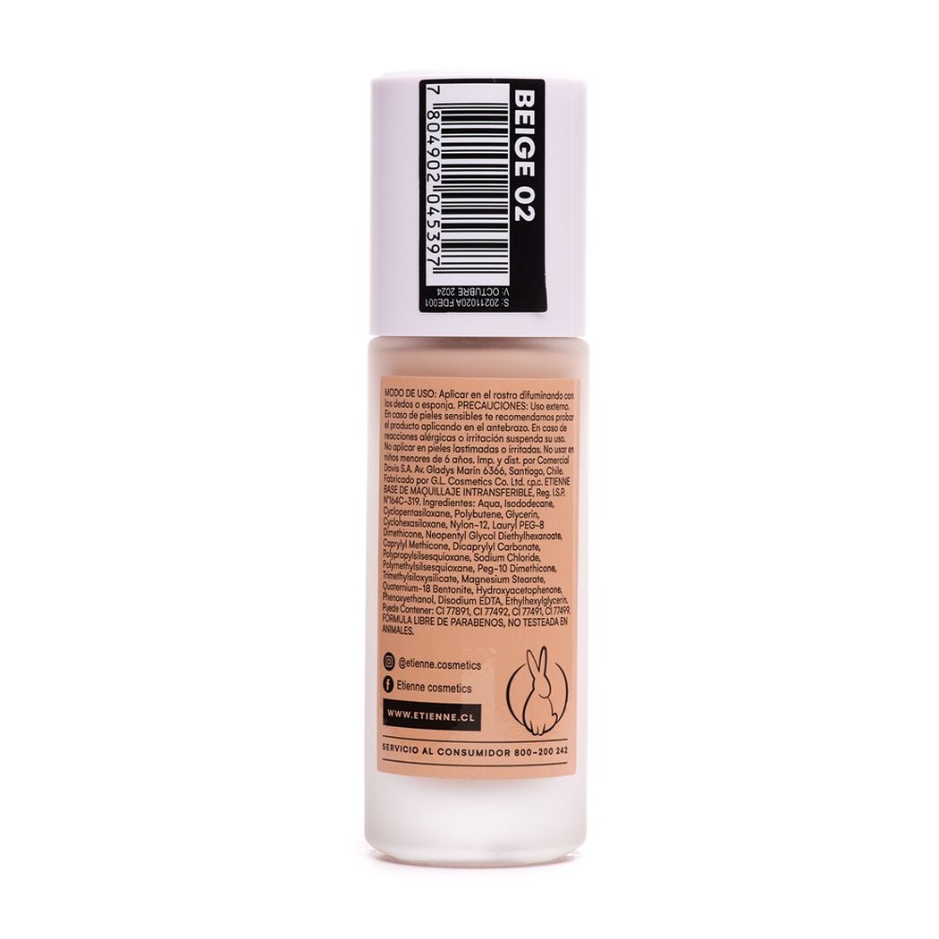 Etienne Base Maquillaje Xtra Lasting N02 Natural, , large image number 4
