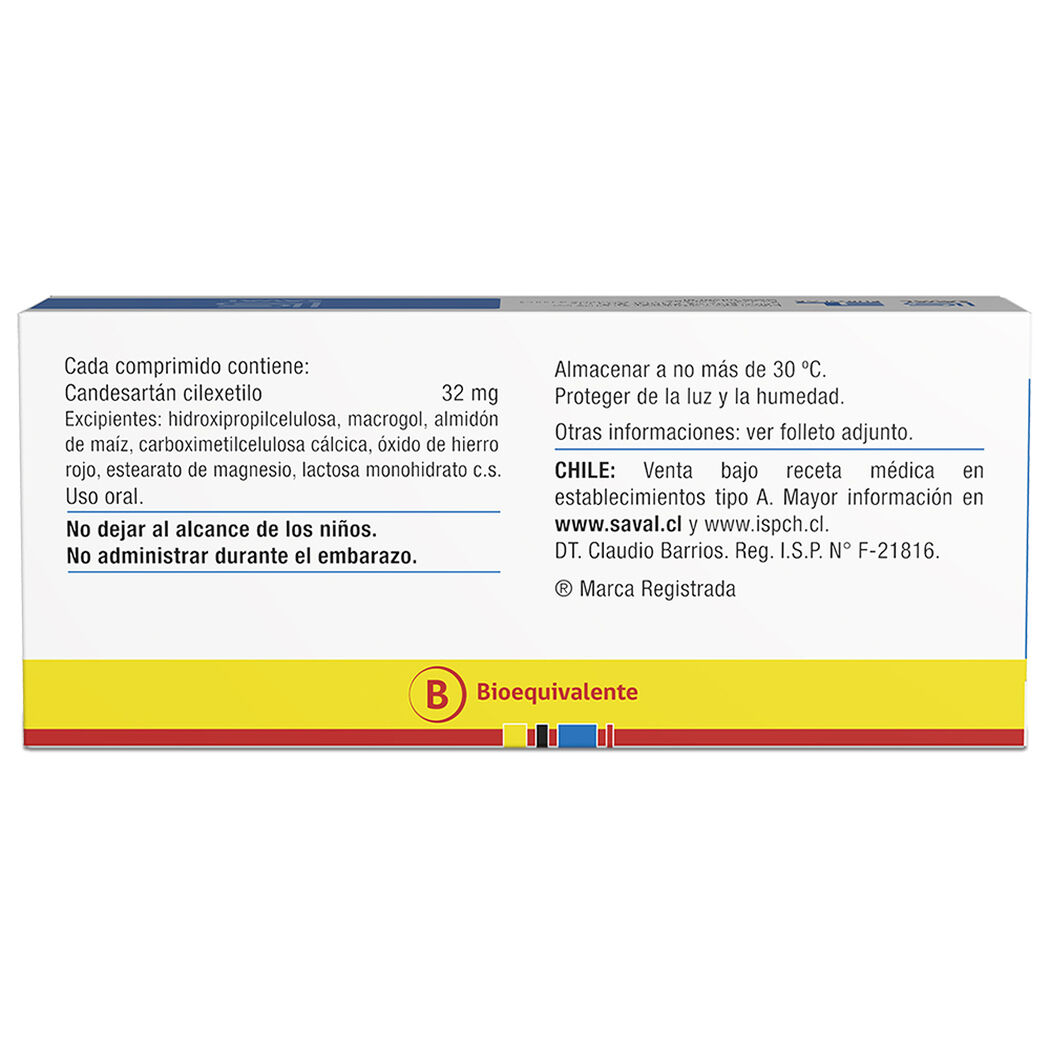 BLOX Candesartán cilexetilo 32 mg 30 comprimidos, , large image number 1