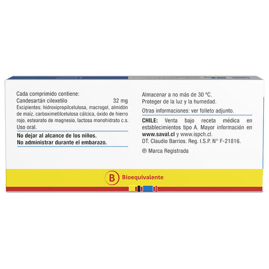 BLOX Candesartán cilexetilo 32 mg 30 comprimidos, , large image number 1