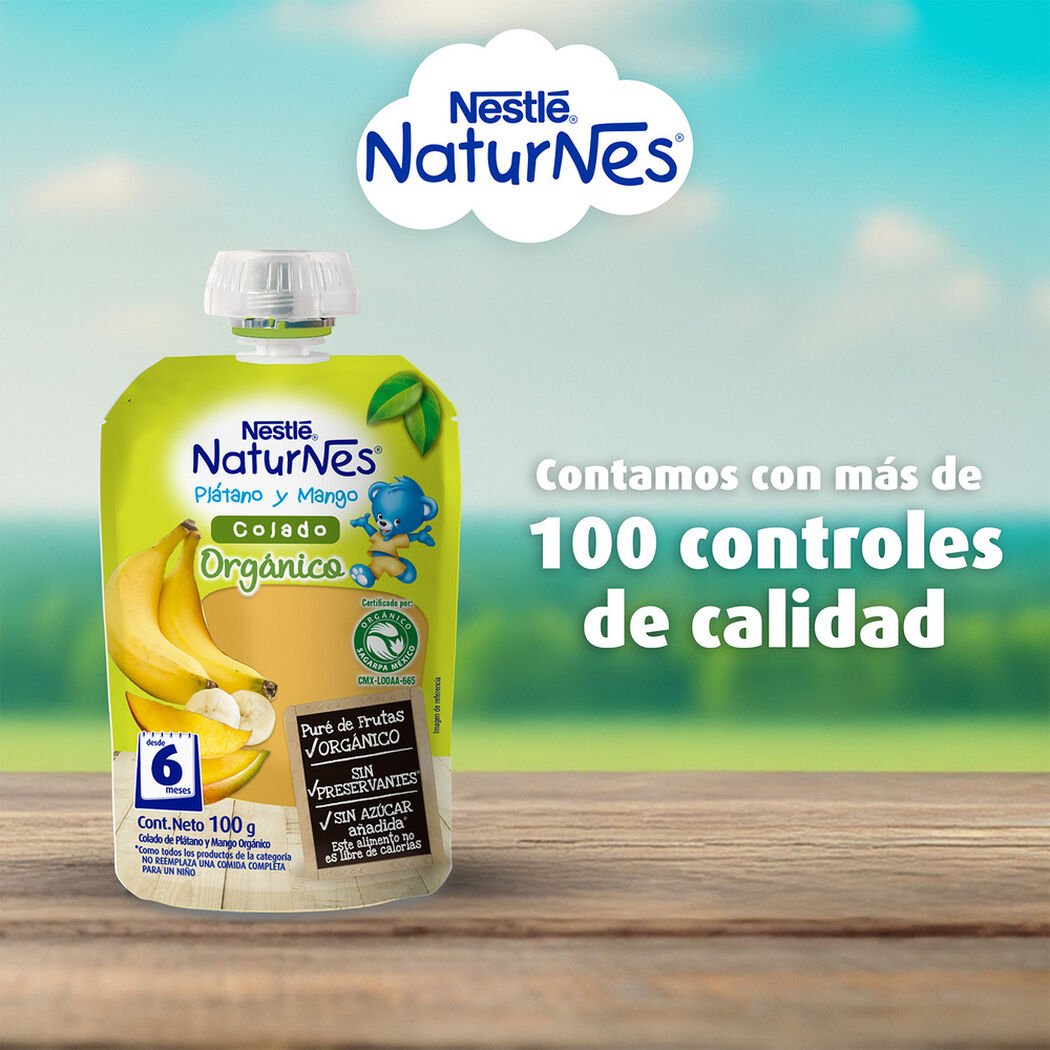 Compota Org&aacute;nica Pouch Naturnes Platano Mango 100 g, , large image number 4