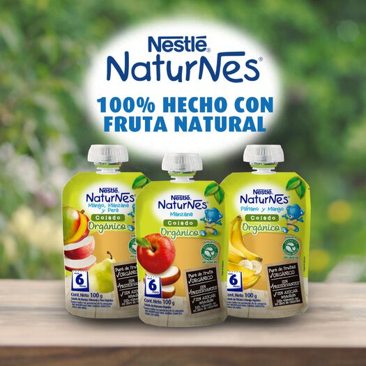 Compota Orgánica Pouch Naturnes Platano Mango 100 g, , large image number 2