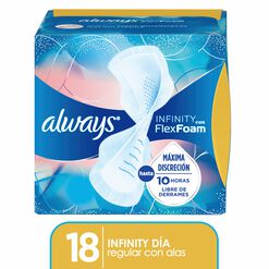 Toalla Higiénica Always Infinity Flex Foam Regular con Alas Día 18 un