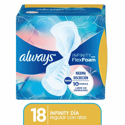 Toalla Higiénica Always Infinity Flex Foam Regular con Alas Día 18 un, , large image number 0